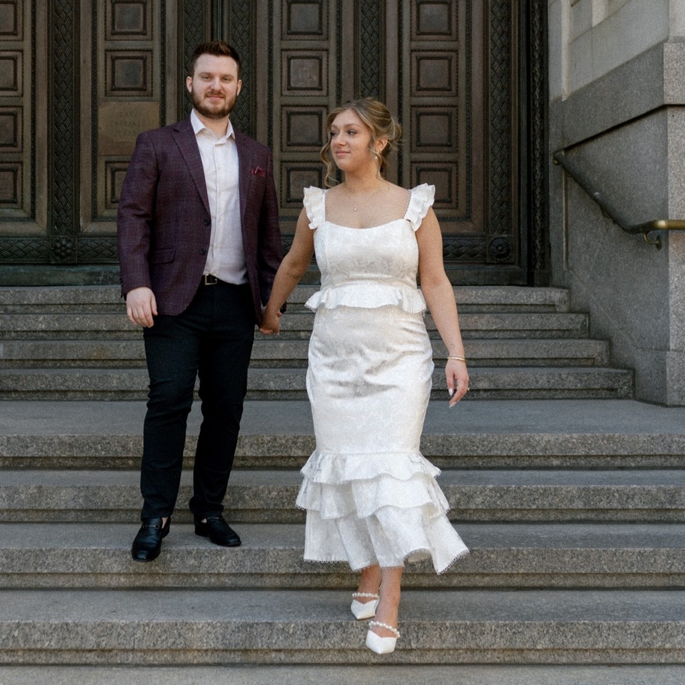 V. Chapman White Midi Dress